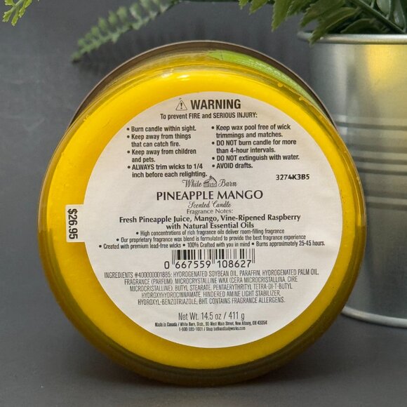 BBW Pineapple Mango White Barn Bath & Body Works 3 Wick Candle - Picture 9 of 10